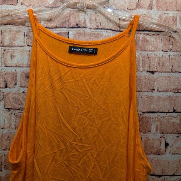 LouKeith Orange Tank Top Sleeveless Top Size Large - Picture 4 of 8
